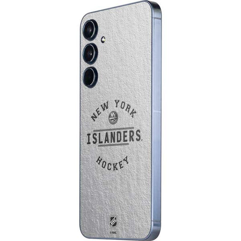 NHL New York Islanders Black Text Galaxy A35 5G Skin